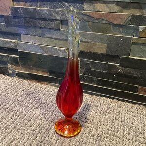 Vintage Viking MCM Swung BudGlass Vase